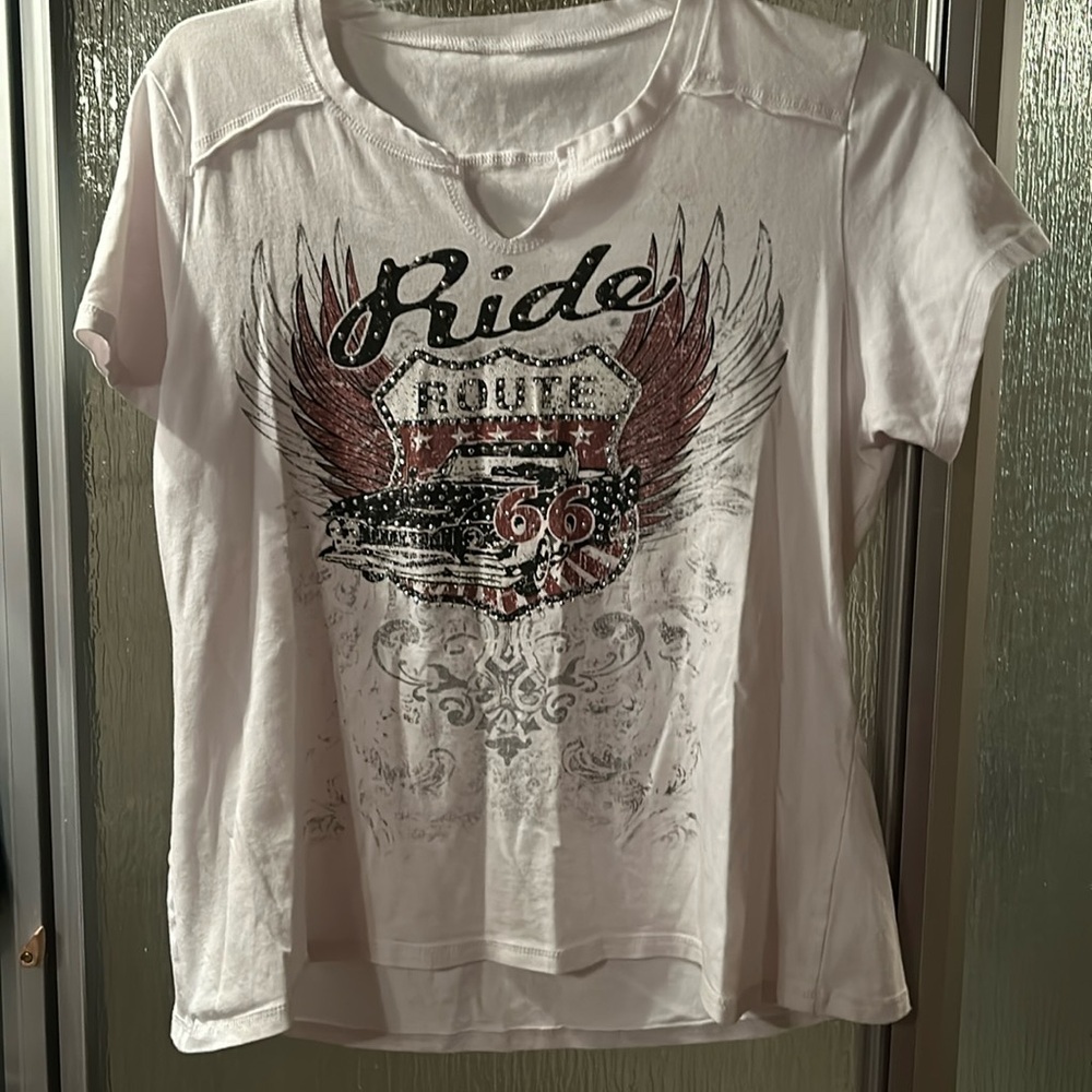 Route 66 Ride bling tshirt